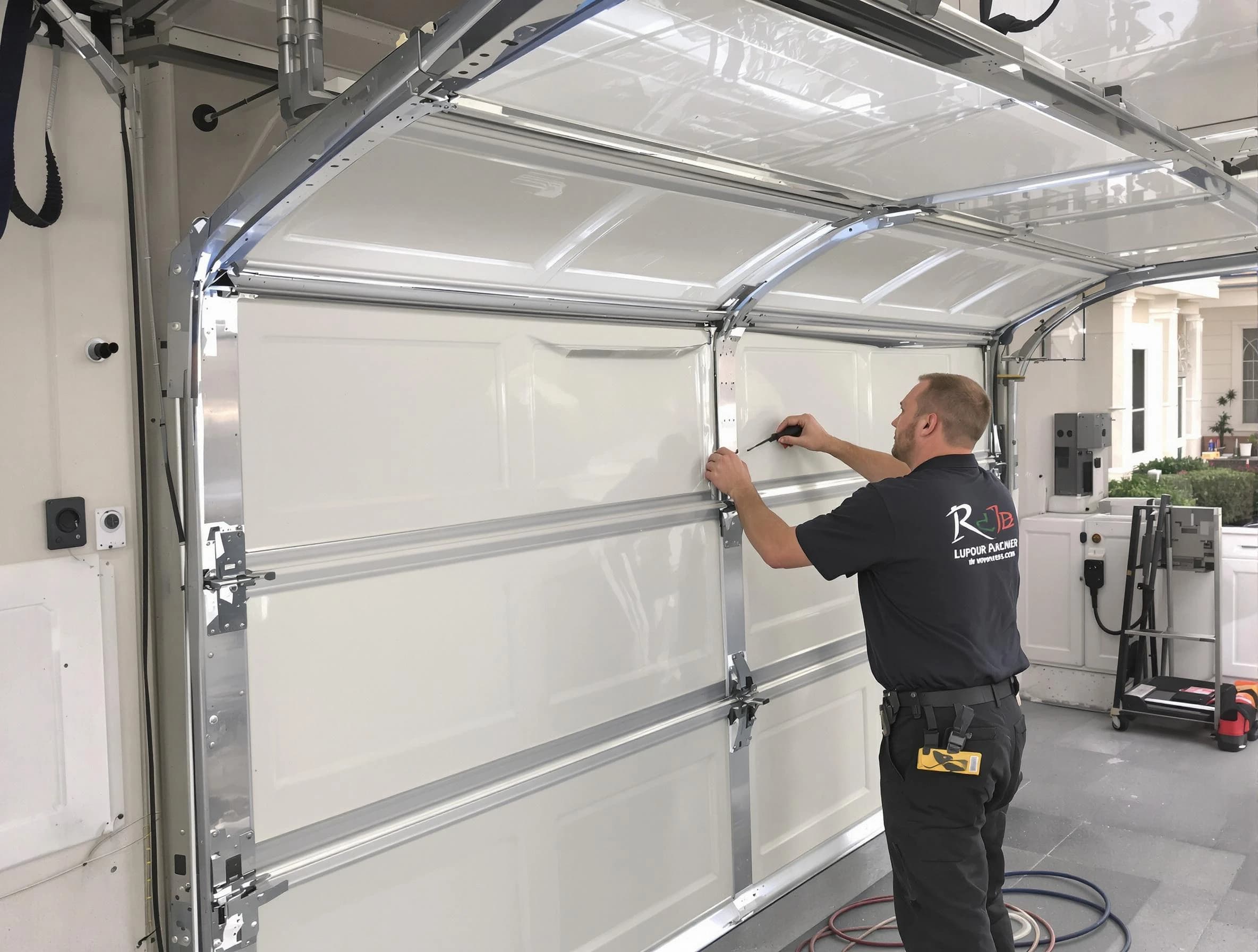 East Highland Park Garage Door Repair professional performing panel repair in East Highland Park