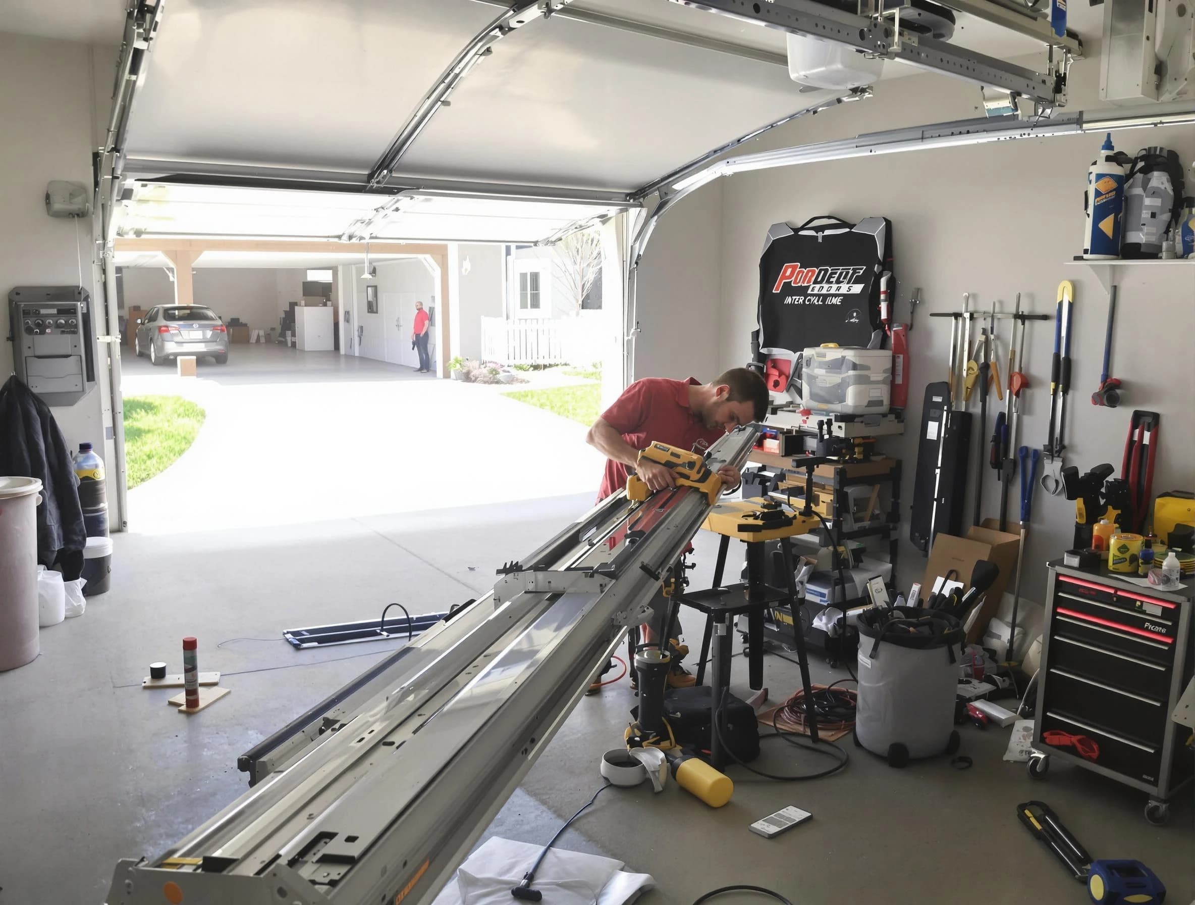East Highland Park Garage Door Repair expert performing track repair in East Highland Park